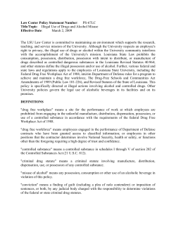 PS-67LC Illegal Use of Drugs and Alcohol Misuse