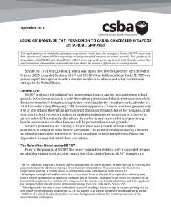 Legal Guidance: SB 707 Permission to Carry Concealed Weapons