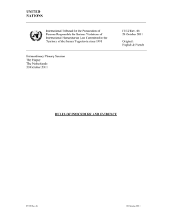 Rules of Procedure and Evidence - International Criminal Tribunal