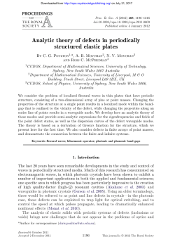 Analytic theory of defects in periodically structured elastic plates