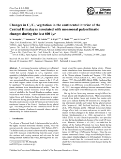Changes in C3/C4 vegetation in the continental interior of the