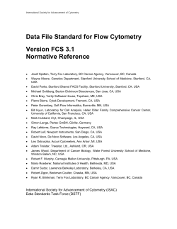 Data File Standard for Flow Cytometry Version FCS 3.1 - ISAC-NET