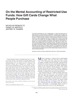 On the Mental Accounting of Restricted