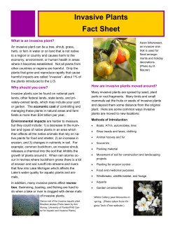 Invasive Plants Fact Sheet - Northeast Illinois Invasive Plant
