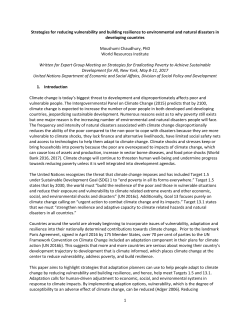 1 Strategies for reducing vulnerability and building resilience to
