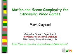 Motion and Scene Complexity for Streaming Video Games