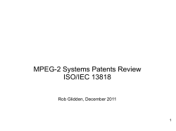 MPEG-2 Systems Patents
