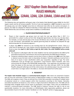 I. PLAYER REGISTRATION/ELIGIBILITY II. RESIDENCY 1.