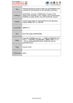 Title Alternate stacking of transition metal ions and terephthalic acid