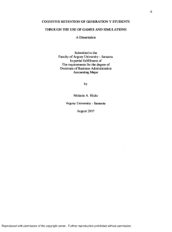 Cognitive Retention of Generation Y Students through the Use of