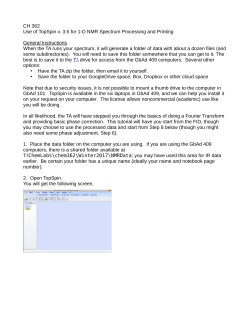 CH 362 Use of TopSpin v. 3.5 for 1