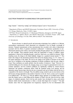 ELECTRON TRANSPORT IN SEMICONDUCTOR QUANTUM DOTS