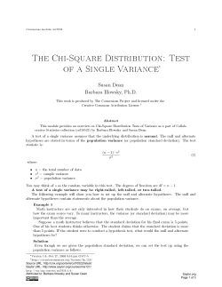 The Chi-Square Distribution: Test of a Single Variance∗