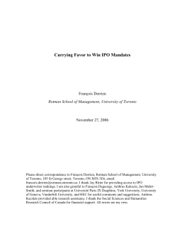 Currying Favor to Win IPO Mandates