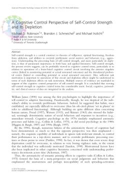 A Cognitive Control Perspective of Self-Control