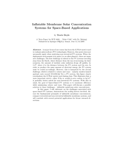Inflatable Membrane Solar Concentration Systems for