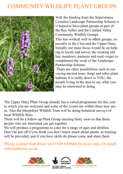 community wildlife plant groups - Shropshire Community Wildlife