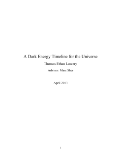A Dark Energy Timeline for the Universe