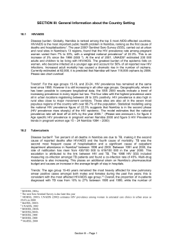 SECTION III: General information about the country setting