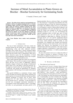 Increase of Metal Accumulation in Plants Grown on Biochar