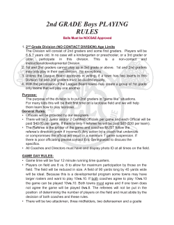 2nd GRADE Boys PLAYING RULES
