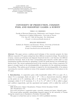 convexity of production, common pool and oligopoly games