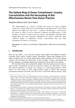 The Hollow Ring of Donor Commitment: Country Concentration and