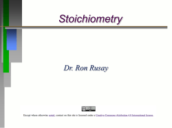 Chemical Stoichiometry