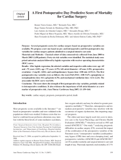 A First Postoperative Day Predictive Score of Mortality for Cardiac