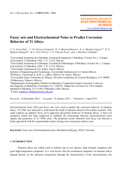 Fuzzy sets and Electrochemical Noise to Predict Corrosion Behavior