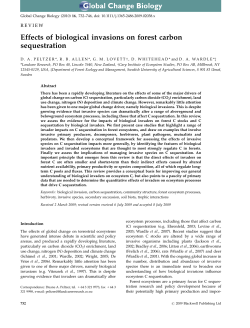 Effects of biological invasions on forest carbon sequestration