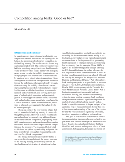 Competition among banks: Good or bad?