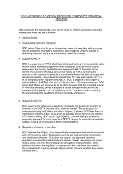 BOC - Corporate Plan 2003-2006
