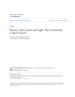 Review: `Salt, Leaven and Light: The Community Called Church`