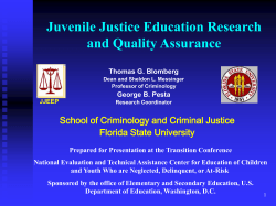 Juvenile Justice Education Research and Quality Assurance