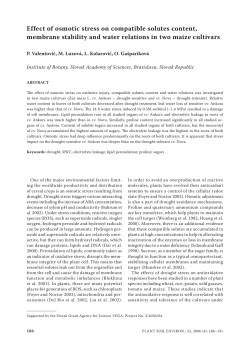 Effect of osmotic stress on compatible solutes content, membrane