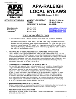 local by laws for the american pool league