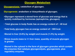 Glycogen Metabolism Glycogenolysis