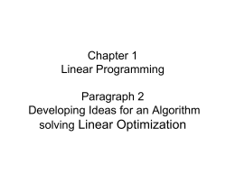 solving Linear Optimization
