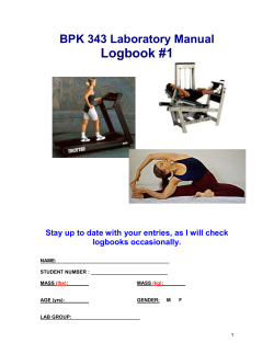 Kin 343 Laboratory Manual First Hand-In Section