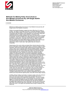 Methods For Making Holes And Cutouts In Non