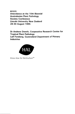 Attendance at the Australasian Plant Pathology Society Conference