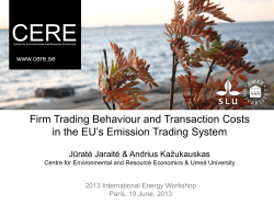 Firm Trading Behaviour and Transaction Costs in the European