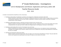 Multiplication and Division - DMPS Elementary Mathematics