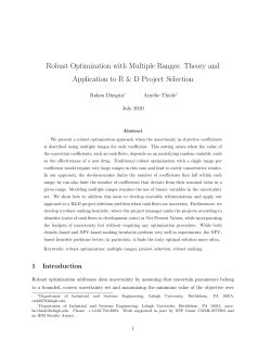 Robust Optimization with Multiple Ranges
