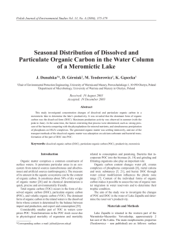 Seasonal Distribution of Dissolved and Particulate Organic Carbon