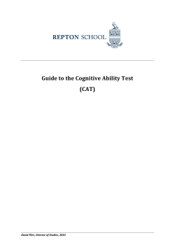 Guide to the Cognitive Ability Test (CAT)