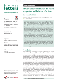 Elevated carbon dioxide alters the plasma composition and