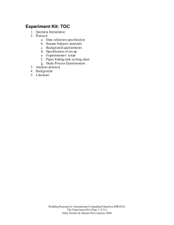 Experiment Kit: TOC - Department of Computer Science