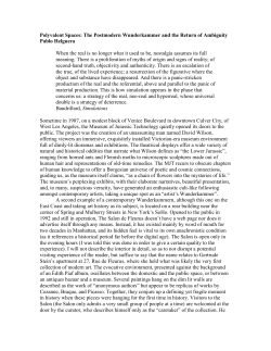 Polyvalent Spaces: The Postmodern Wunderkammer and the Return